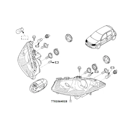 Far stanga Renault Megane ii 7701064018