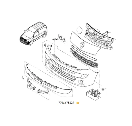 Bara fata Renault Kangoo II (cu locas proiectoare) 7701478129