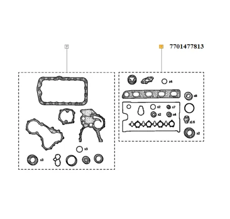 Set garnituri motor Renault 7701477813