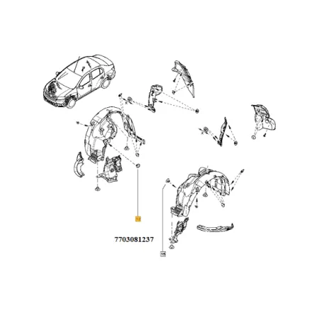 Agrafa prindere carenaj Renault 7703081237