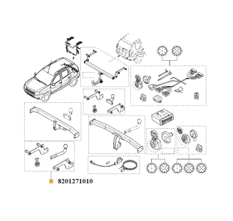 Kit carlig tractare fara traversa Dacia Duster Renault 8201271010