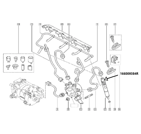 Injector 1.5 dci Renault 166009384r