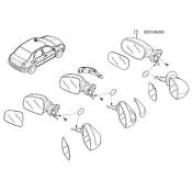 Oglinda ext. manuala stanga cu cablu tv Dacia Logan Renault 6001546989