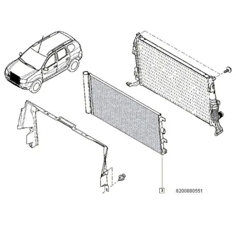 Condensator AC Dacia Duster 1.5dci Euro5 921008028R Renault