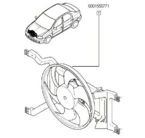 Gmv (electroventilator) racire Dacia Logan 1.5 fara ac(euro 4) Renault 6001550771