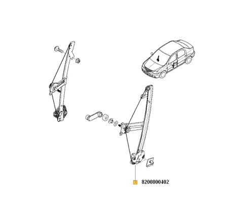 Macara mecanica fata stanga log Renault 8200800402