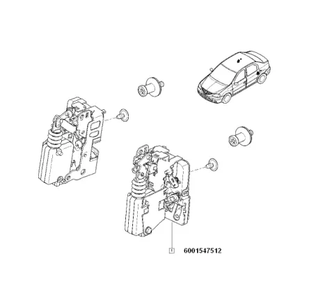 Broasca usa elec.Dacia Logan spate stanga Renault 6001547512