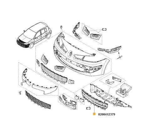 Grila centrala intrare aer Renault Megane II 8200412379