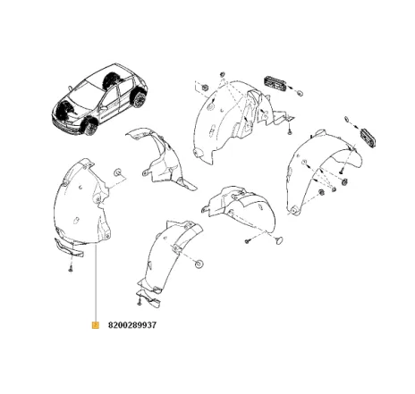 Carenaj fata dreapta Clio Renault 8200289937