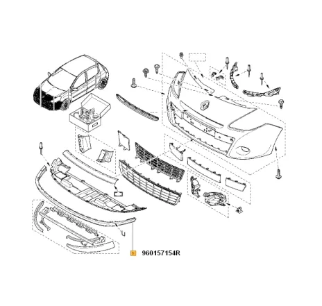 Spoiler bara fata Renault Clio III 960157154R