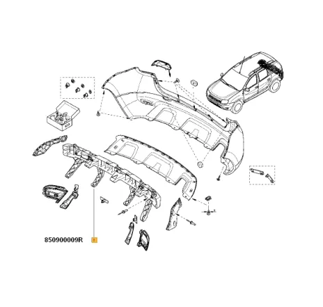 Armatura bara spate Duster Renault 850900009r