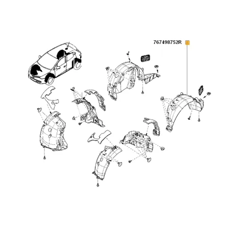 Carenaj roata stanga spate Renault 767498752r