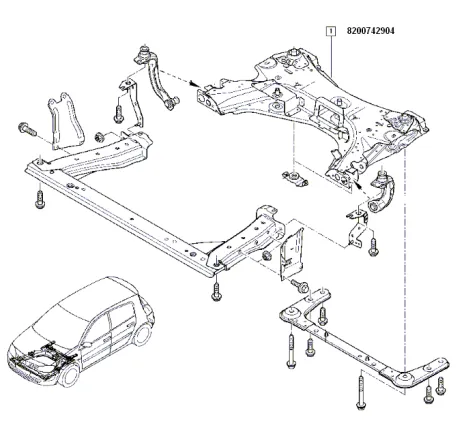 Punte fata cu bucsi Renault 8200742904