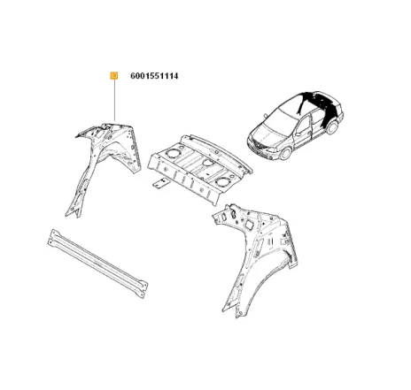 Pasaj roata spate dreapta Dacia Logan Renault 6001551114