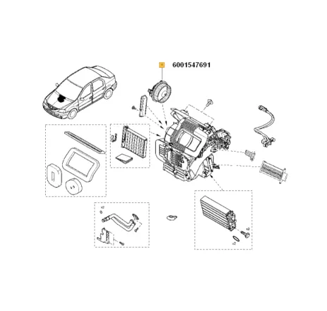 Gmv incalzire fata habitaclu Dacia Logan/Sandero/Duster Renault 6001547691