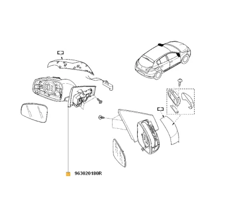 Corp retrovizor exterior stanga Renault Megane III 963020180R
