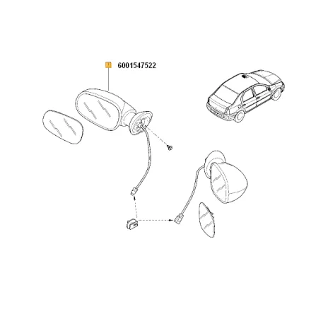 Oglinda electrica stanga Dacia Logan 6001547522 Renault