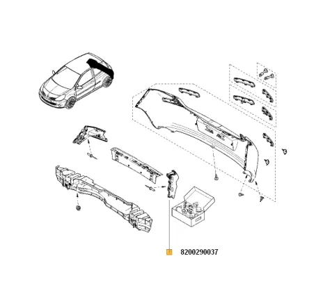 Suport bara spate stanga Renault Clio iii 8200290037