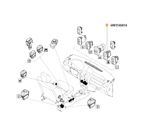 Buton inchidere centralizata (comutator) Dacia Logan Renault 6001546814