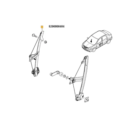 Macara mecanica fata dreapta Dacia Logan Renault 8200800404