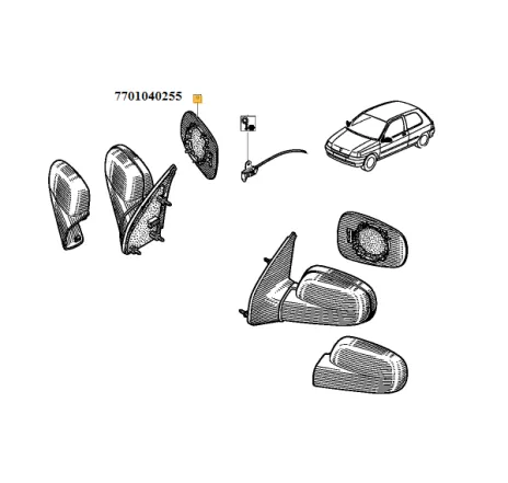 Geam oglinda dreapta Renault 7701040255