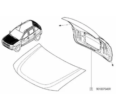 Hayon Duster Renault 901007540r