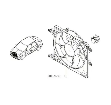 Gmv (electroventilator) Logan cu ac Renault 6001550769