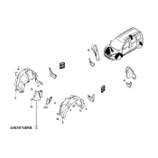 Protectie interioara aripa fata (langa carenaj) dreapta Dacia Dokker 638307689R Renault