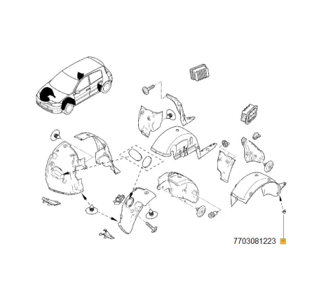 Clips mentinere carenaj Megane ii Renault 7703081223