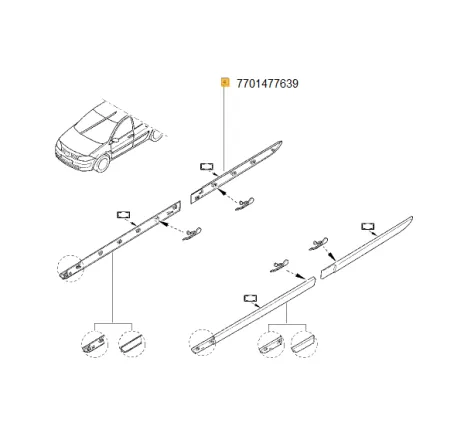 Bandou usa spate dreapta(plast) Renault 7701477639