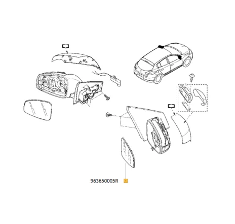 Oglinda retrovizoare Megane iii Renault 963650005r