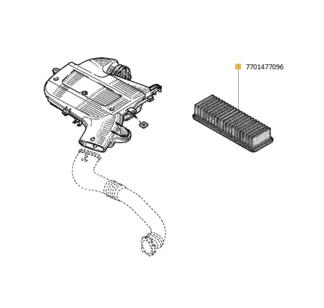 Filtru aer motor Renault Clio II / Megane I / Scenic I – 7701477096