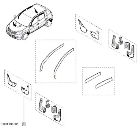Aparatori noroi fata Dacia Logan Facelift 6001998601 Renault